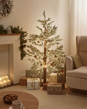 Albero di Natale artificiale in materiale sintetico verde 150 cm Luci LED per esterni e interni Decorazioni natalizie in stile moderno