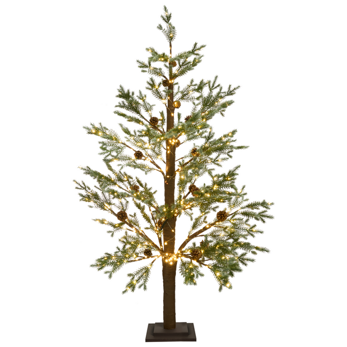 Albero di Natale artificiale in materiale sintetico verde 150 cm Luci LED per esterni e interni Decorazioni natalizie in stile moderno