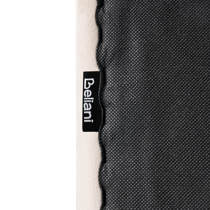 Letto matrimoniale in velluto con testiera trapuntata gambe in metallo da 120 x 200 cm e base a doghe beige Design moderno