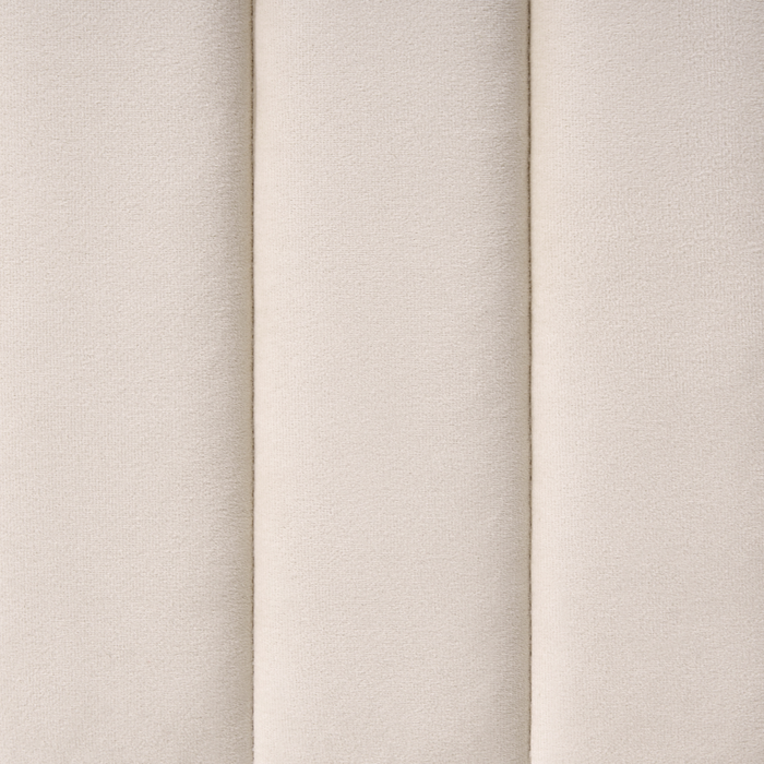 Letto matrimoniale in velluto con testiera trapuntata gambe in metallo da 120 x 200 cm e base a doghe beige Design moderno