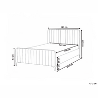 Letto matrimoniale in velluto con testiera trapuntata gambe in metallo da 120 x 200 cm e base a doghe beige Design moderno