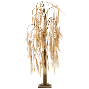 Albero di Natale artificiale con luci LED 160 cm per esterni e interni stile moderno beige