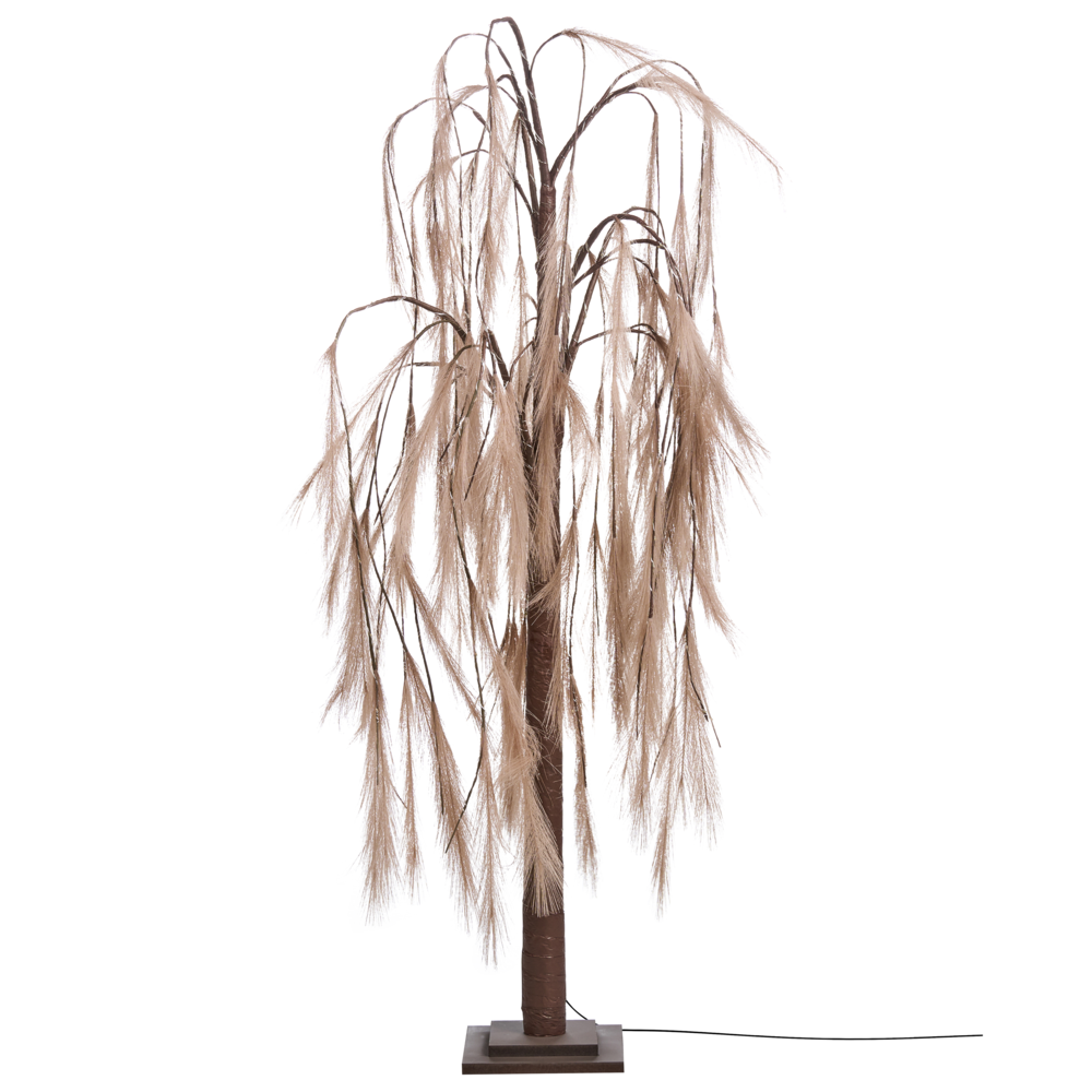 Albero di Natale artificiale con luci LED 160 cm per esterni e interni stile moderno beige