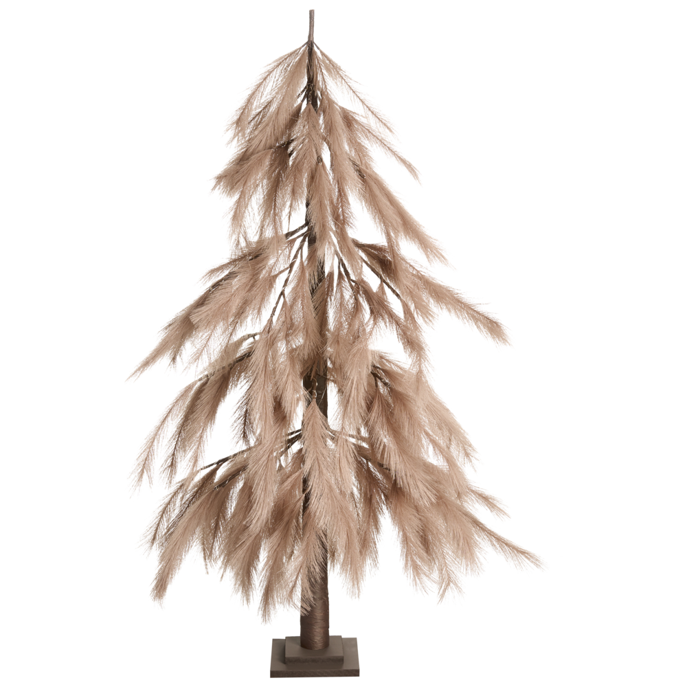 Albero di Natale artificiale con luci LED 123 cm per esterni e interni Beige stile moderno