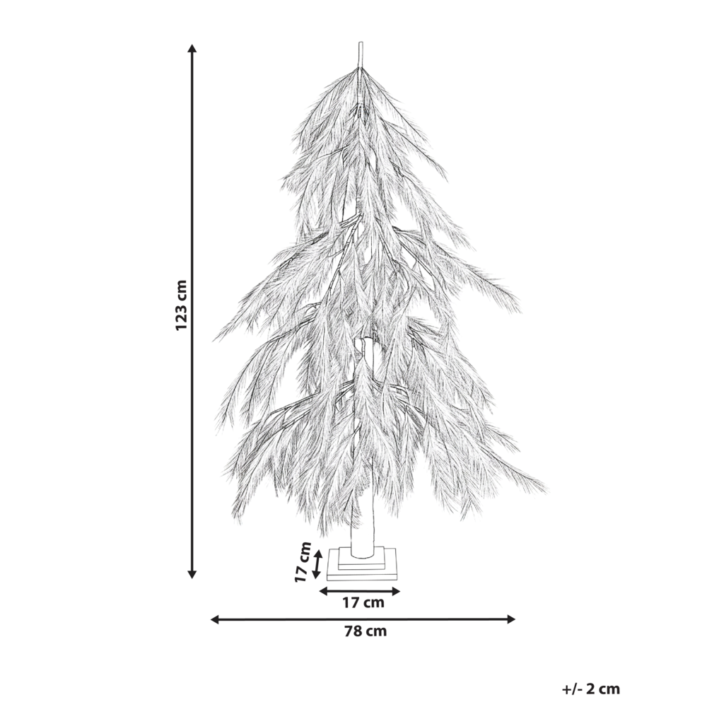 Albero di Natale artificiale con luci LED 123 cm per esterni e interni Beige stile moderno