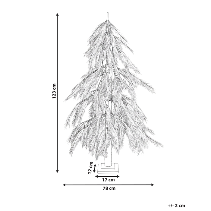 Albero di Natale artificiale con luci LED 123 cm per esterni e interni Beige stile moderno