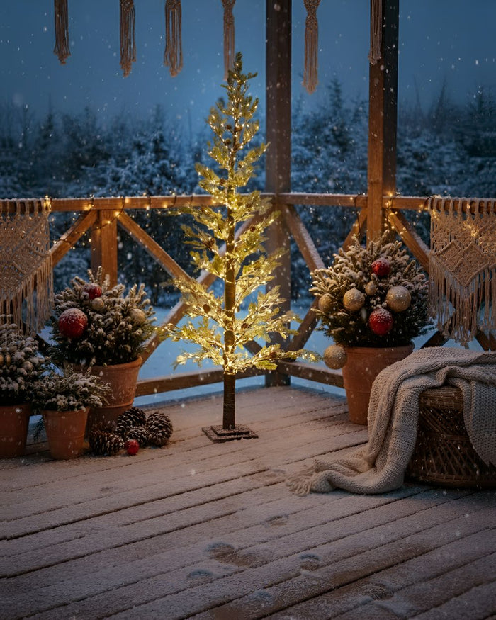 Albero di Natale artificiale con luci LED 245 cm per esterni e interni bianco stile moderno classico