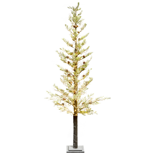 Albero di Natale artificiale con luci LED 245 cm per esterni e interni bianco stile moderno classico