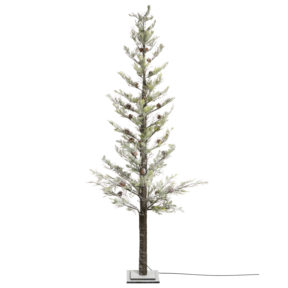 Albero di Natale artificiale con luci LED 245 cm per esterni e interni bianco stile moderno classico