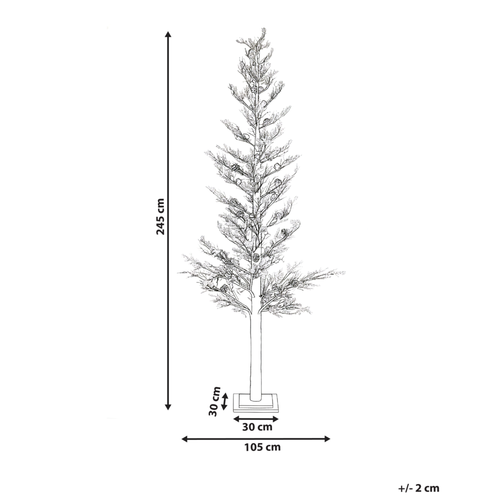 Albero di Natale artificiale con luci LED 245 cm per esterni e interni bianco stile moderno classico