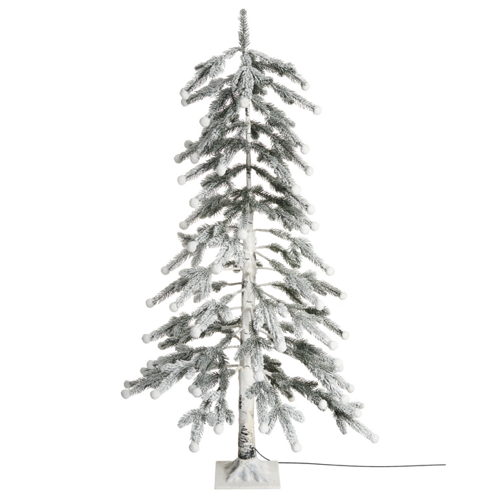Albero di Natale artificiale con luci LED 125 cm per esterni e interni stile moderno