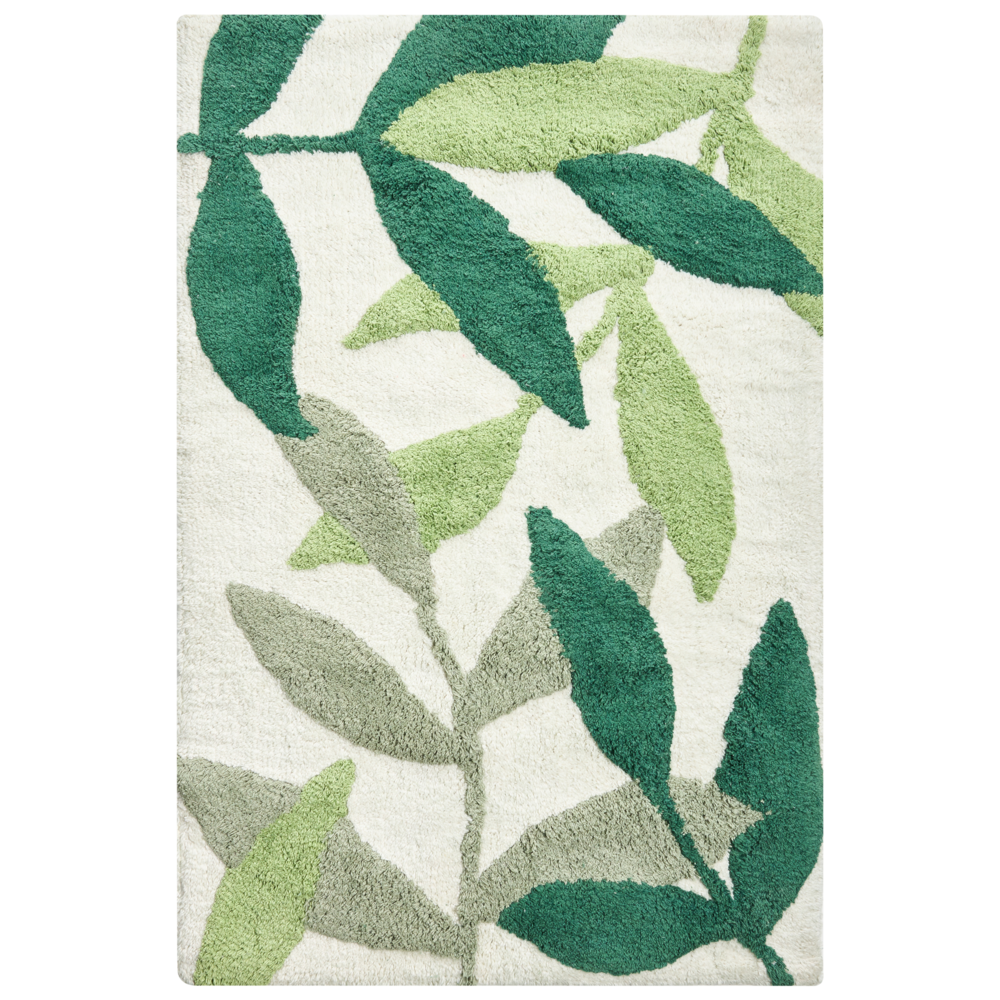 Tappetino da bagno verde in cotone 60 x 90 cm Forma rettangolare Motivo decorativo Tappeto da bagno Accessori da bagno Design moderno