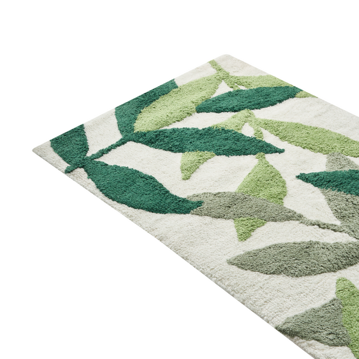 Tappetino da bagno verde in cotone 60 x 90 cm Forma rettangolare Motivo decorativo Tappeto da bagno Accessori da bagno Design moderno