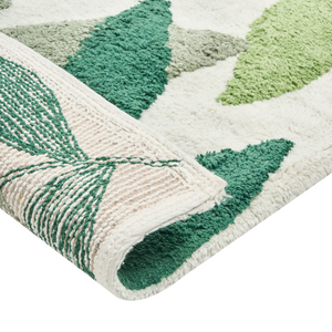 Tappetino da bagno verde in cotone 60 x 90 cm Forma rettangolare Motivo decorativo Tappeto da bagno Accessori da bagno Design moderno