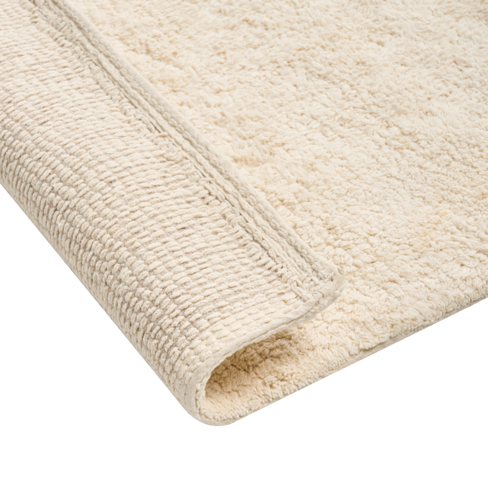 Tappeto da bagno in cotone rettangolare bianco sporco 60 x 90 Accessori da bagno Design moderno