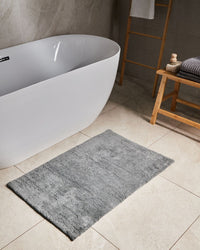 Tappeto da bagno in cotone rettangolare grigio 60 x 90 Accessori da bagno Design moderno