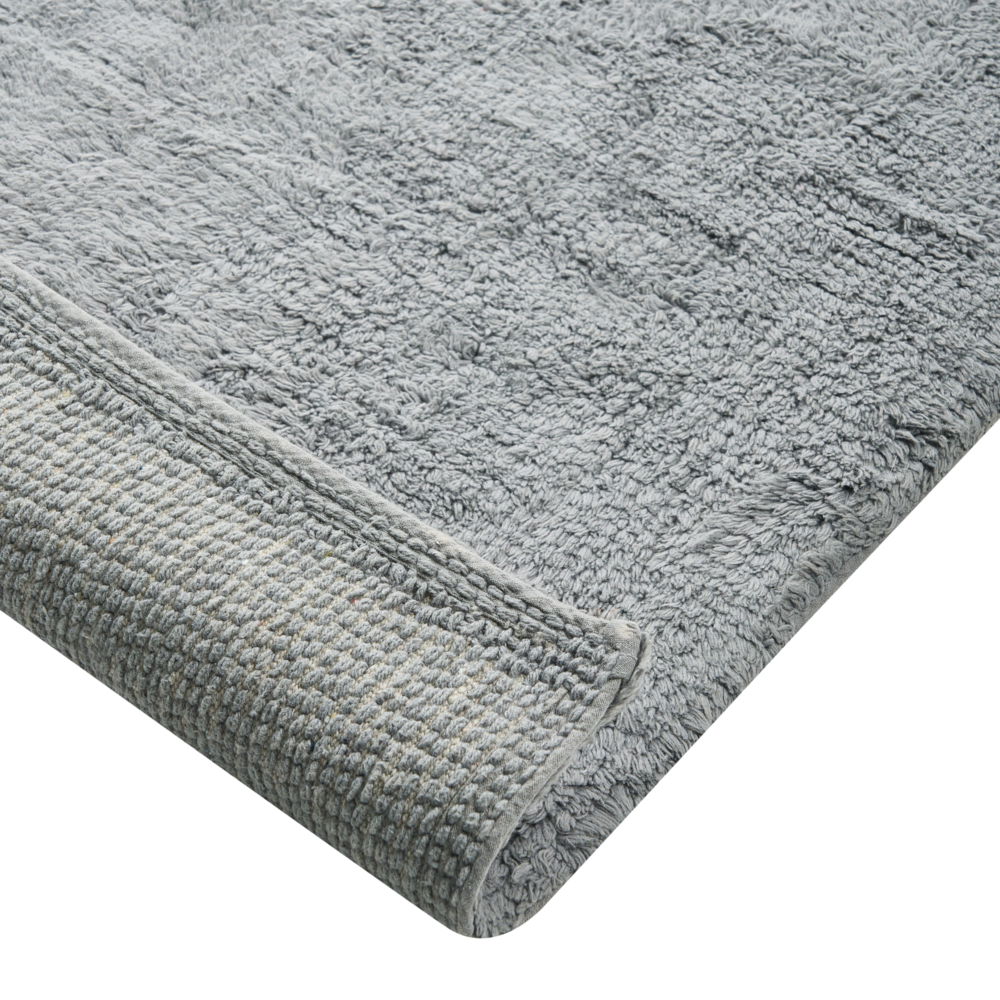 Tappeto da bagno in cotone rettangolare grigio 60 x 90 Accessori da bagno Design moderno