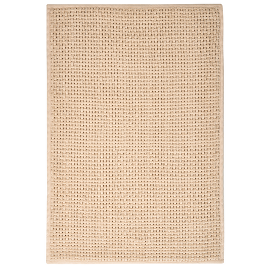 Tappetino da bagno moderno in cotone rettangolare 60 x 90 cm Motivo geometrico Accessori da bagno Beige