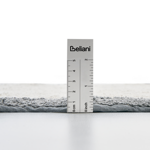 Tappeto da bagno in cotone rettangolare 60 x 90 cm beige e grigio Motivo decorativo da bagno Design moderno