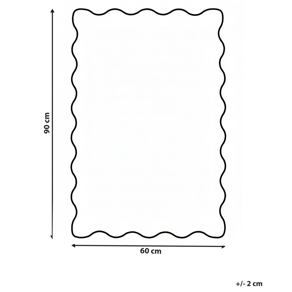 Tappeto da bagno in cotone rettangolare 60 x 90 cm beige Motivo decorativo da bagno Design moderno