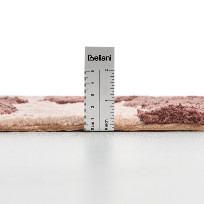 Tappetino da bagno moderno rettangolare 60 x 90 cm Motivo geometrico Accessori da bagno Beige e marrone