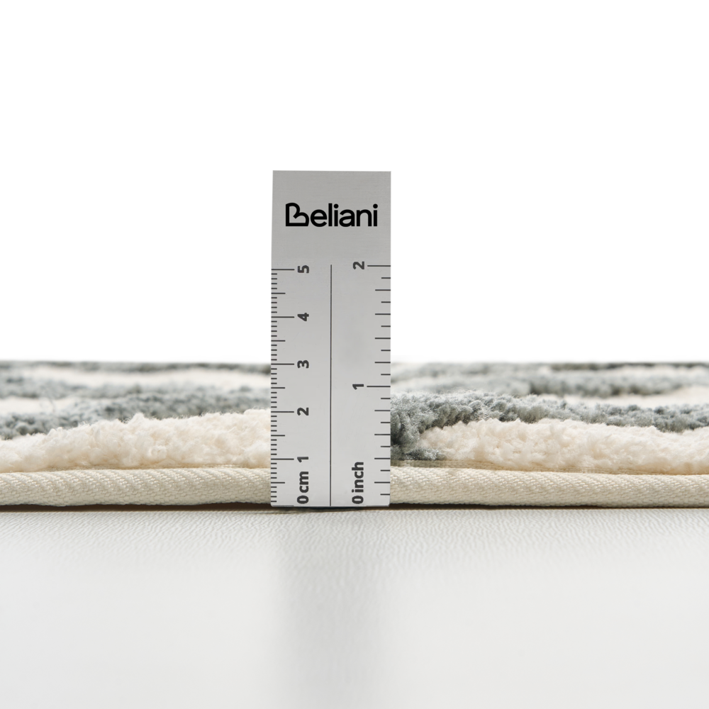 Tappetino da bagno moderno in cotone rettangolare 60 x 90 cm Motivo geometrico Accessori da bagno Beige e grigio