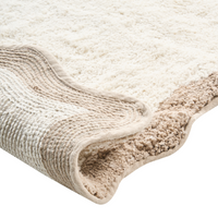 Tappeto da bagno in cotone rettangolare 80 x 150 cm beige e marrone Motivo decorativo da bagno Design moderno