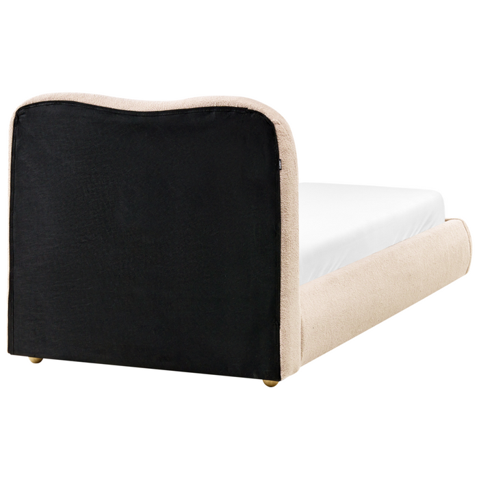 Letto singolo moderno minimalista con contenitore 90 x 200 cm bouclé beige chiaro design moderno e minimalista