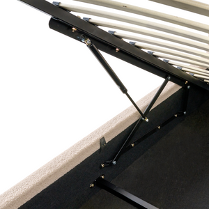 Letto singolo moderno minimalista con contenitore 90 x 200 cm bouclé beige chiaro design moderno e minimalista