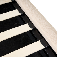 Letto singolo moderno minimalista con contenitore 90 x 200 cm bouclé beige chiaro design moderno e minimalista