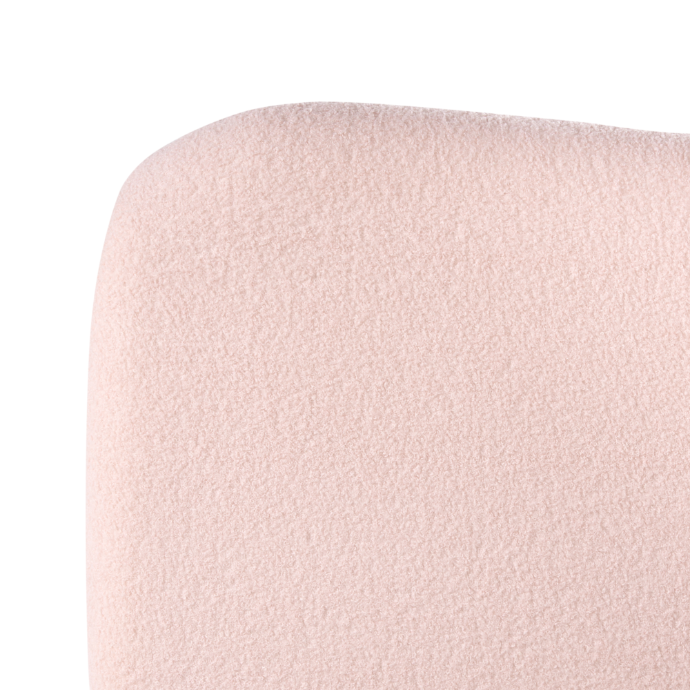 Letto singolo moderno minimalista con contenitore 90 x 200 cm bouclé rosa design moderno e minimalista