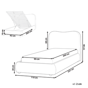 Letto singolo moderno minimalista con contenitore 90 x 200 cm bouclé rosa design moderno e minimalista