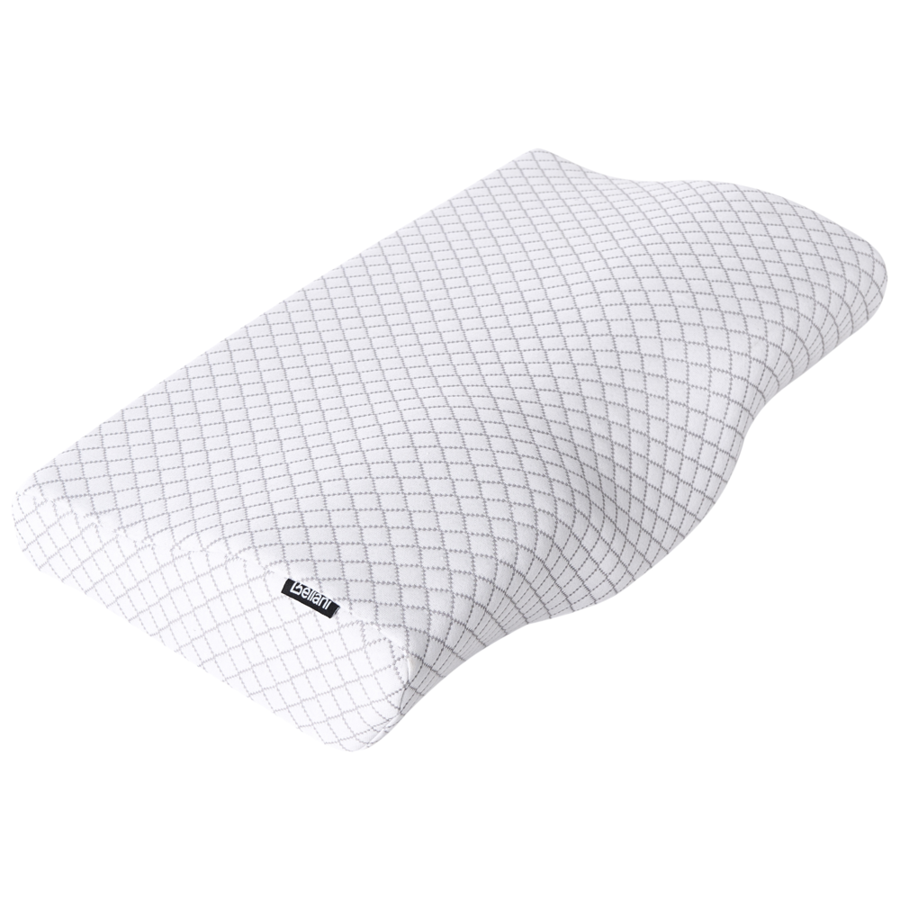 Cuscino ergonomico in memory foam per chi dorme sulla schiena 50 x 30 cm Bianco