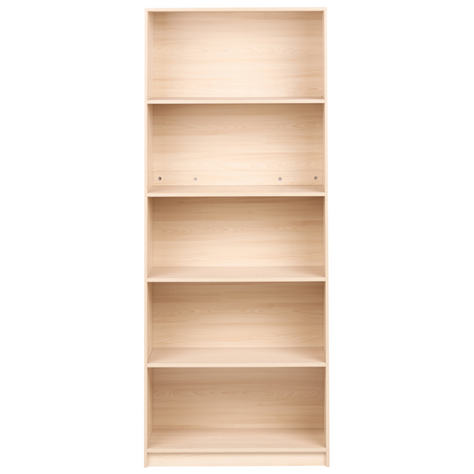 Libreria a 5 ripiani in stile minimalista in truciolato marrone chiaro soggiorno salotto