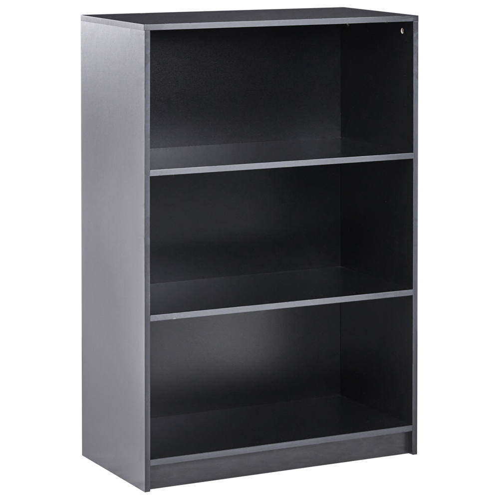 Libreria a 3 ripiani stile minimalista in truciolare 80 x 40 cm nero