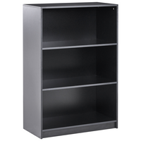 Libreria a 3 ripiani stile minimalista in truciolare 80 x 40 cm nero