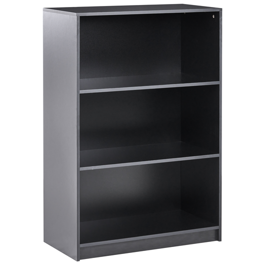 Libreria a 3 ripiani stile minimalista in truciolare 80 x 40 cm nero