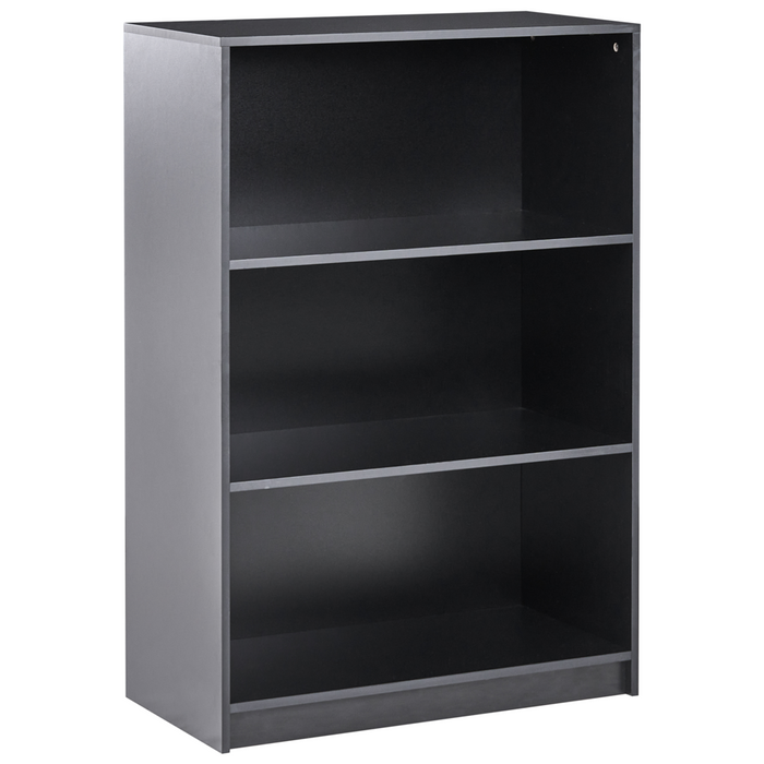 Libreria a 3 ripiani stile minimalista in truciolare 80 x 40 cm nero