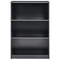 Libreria a 3 ripiani stile minimalista in truciolare 80 x 40 cm nero