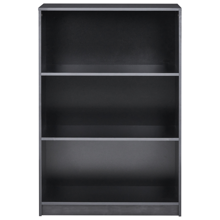Libreria a 3 ripiani stile minimalista in truciolare 80 x 40 cm nero