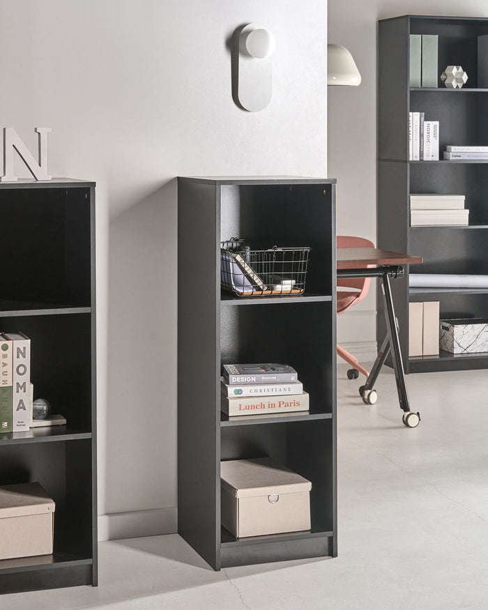 Libreria a 3 ripiani in truciolare 40 x 40 cm nero stile minimalista