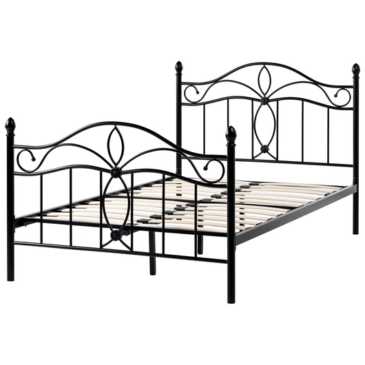 Letto Nero Doppia Dimensione 120 x 200 cm Metallo stile Vintage