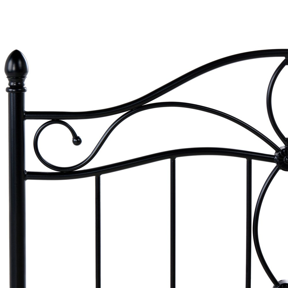 Letto Nero Doppia Dimensione 120 x 200 cm Metallo stile Vintage