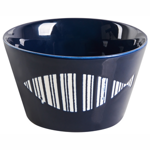 Set di 16 pezzi di porcellana bianca e blu con finitura smaltata reattiva fatta a mano per 4 persone Effetto martellato Motivo a pesci Cucina Sala da pranzo