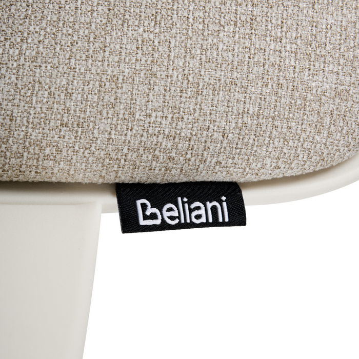 Sedia da ufficio con seduta in tessuto bianco sporco girevole, per scrivania regolabile in altezza