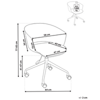 Sedia da ufficio con seduta in tessuto bianco sporco girevole, per scrivania regolabile in altezza