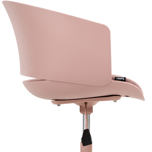 Sedia da ufficio con seduta in tessuto rosa girevole, per scrivania regolabile in altezza