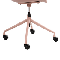 Sedia da ufficio con seduta in tessuto rosa girevole, per scrivania regolabile in altezza