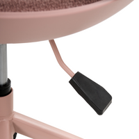 Sedia da ufficio con seduta in tessuto rosa girevole, per scrivania regolabile in altezza