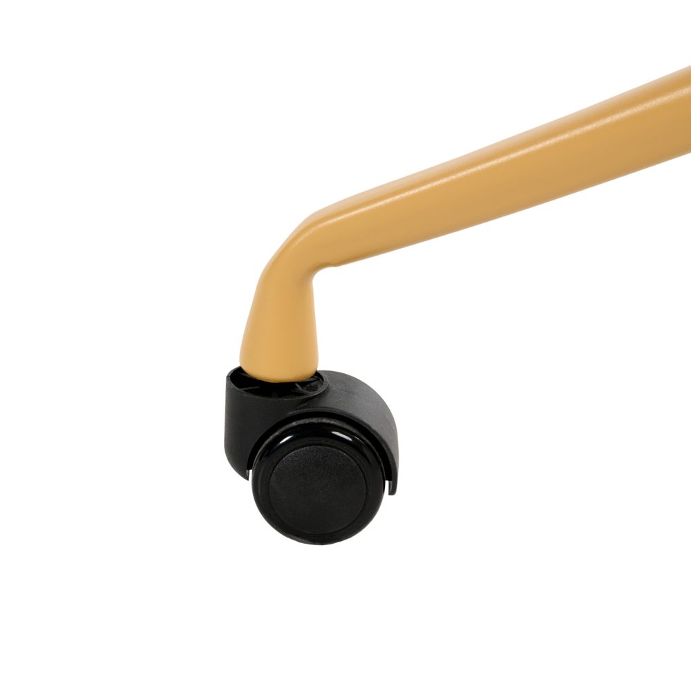 Sedia da ufficio con seduta in tessuto giallo girevole, per scrivania regolabile in altezza